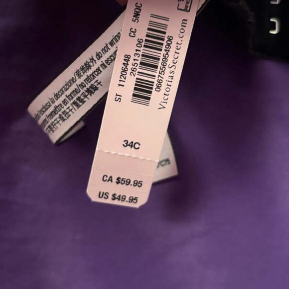 Victoria's Secret: Dream Angels Push-Up Bra, Color: Black & White, Size: 34C - Picture 6 of 6